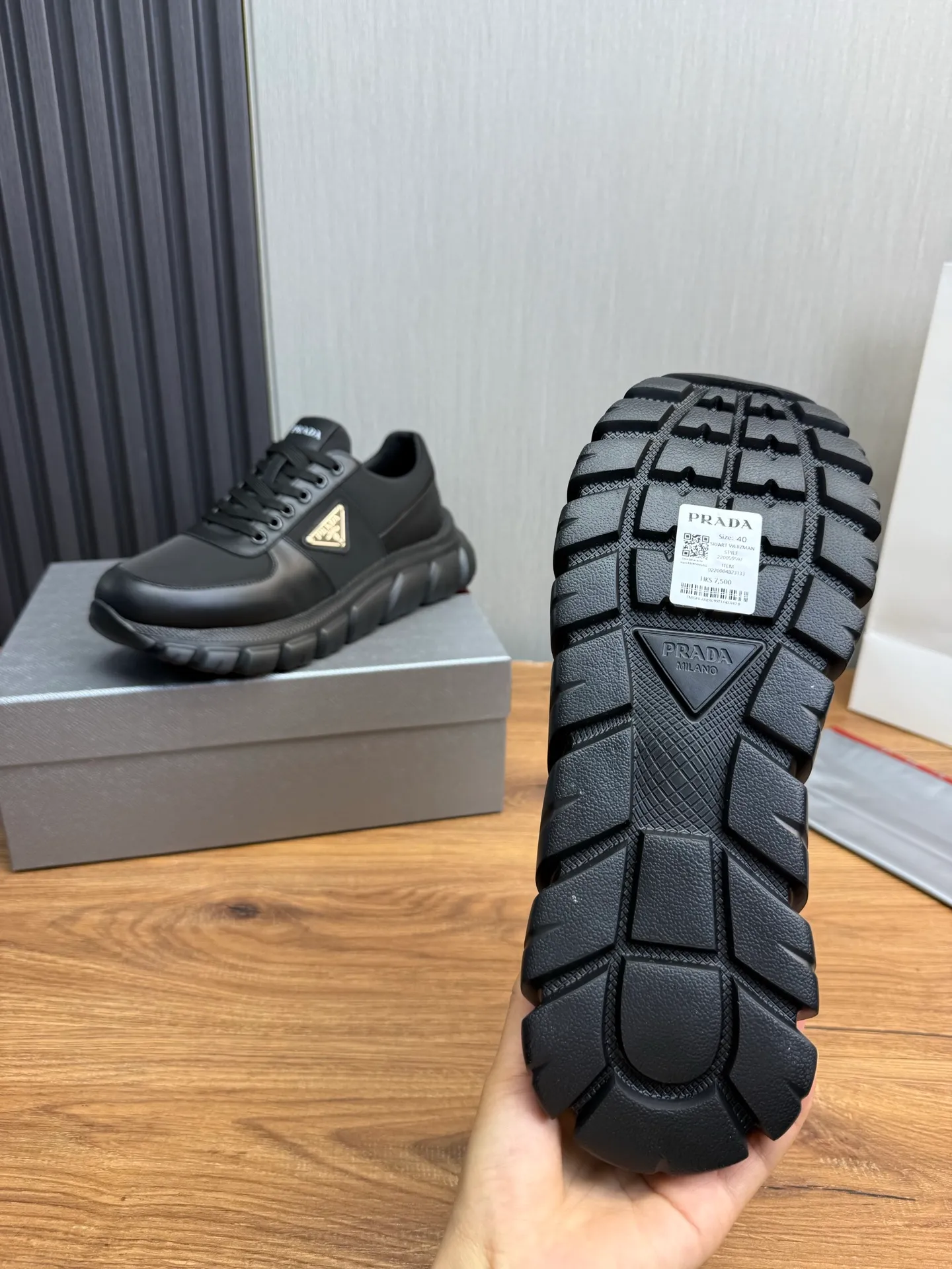 Men's shoes 💰580💰 [PRADA] Men's shoes are popular in the counter, official website is synchronized, 1 high-quality shipment ✔️Imported cowhide fabric + cowhide lining, 1🆚1 replica, original sole, 38-45 (45 customized, non-refundable)